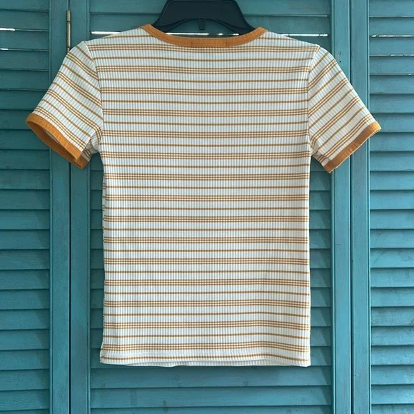 Forever 21 Mustard and White Striped Tee - Picture 3 of 4